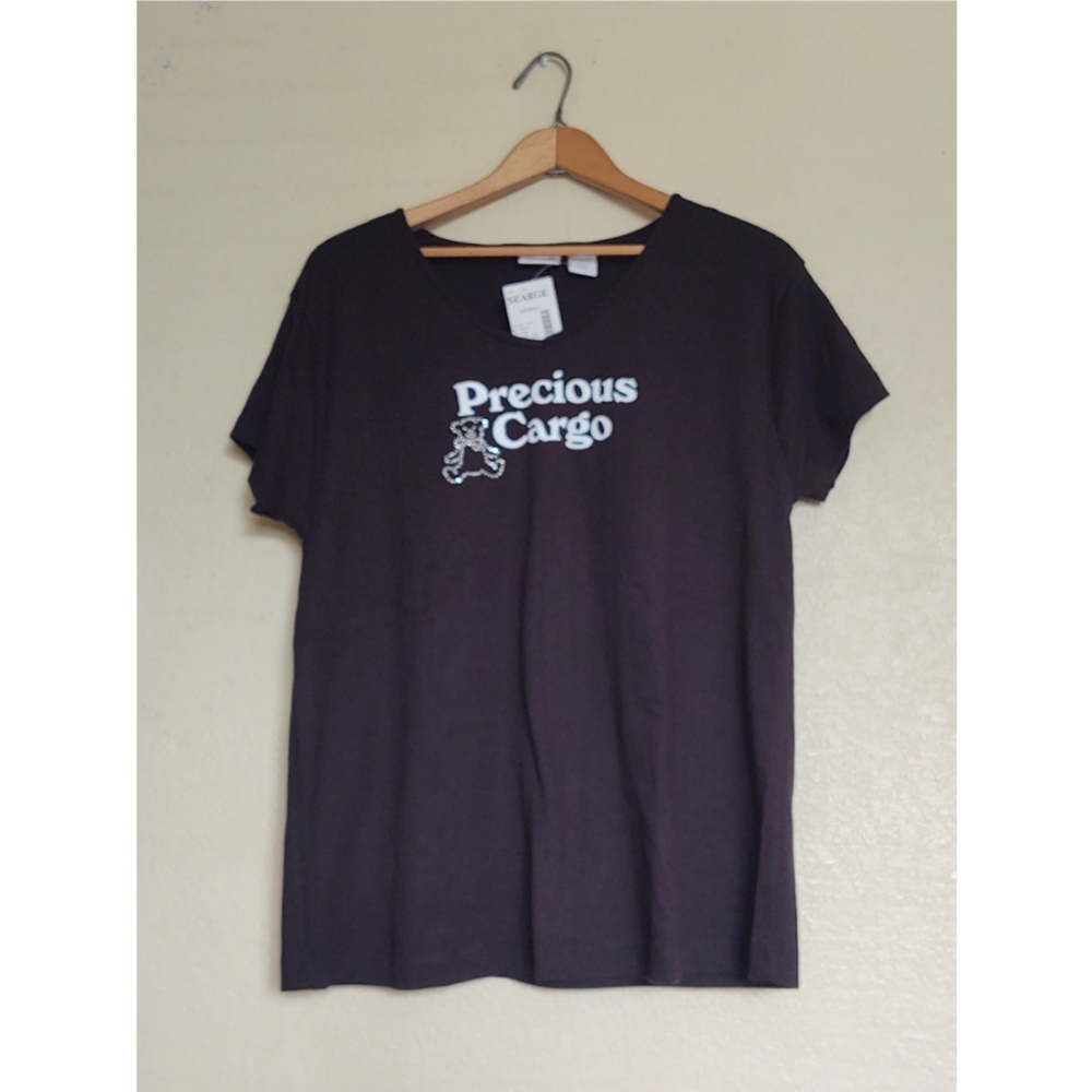 Maternity "Precious Cargo" Black Short Sle…